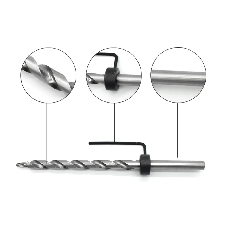 1 Set Pocket Hole Kit 9MM Step Drill Bit Stop Collar Manual Pilot Pocket Wood Drilling Hole Saw