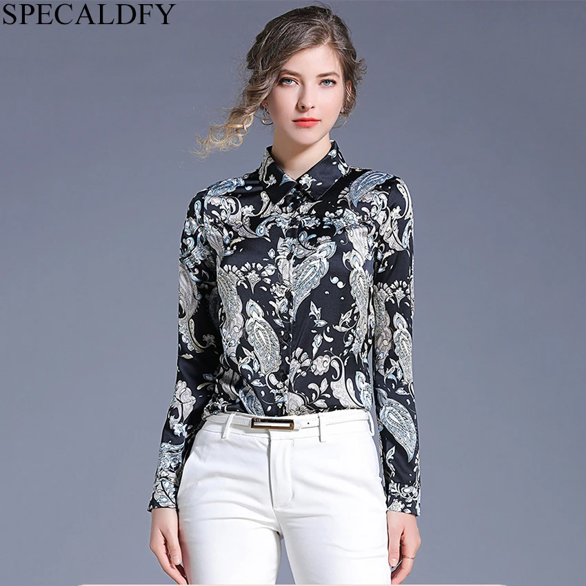 Spring Print Vintage Long Sleeve Shirt 