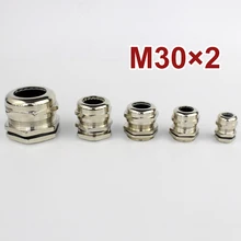 1 шт M30* 2 Никель латунь металл IP68 Водонепроницаемые кабельные сальники разъем подходит для 13-18 мм