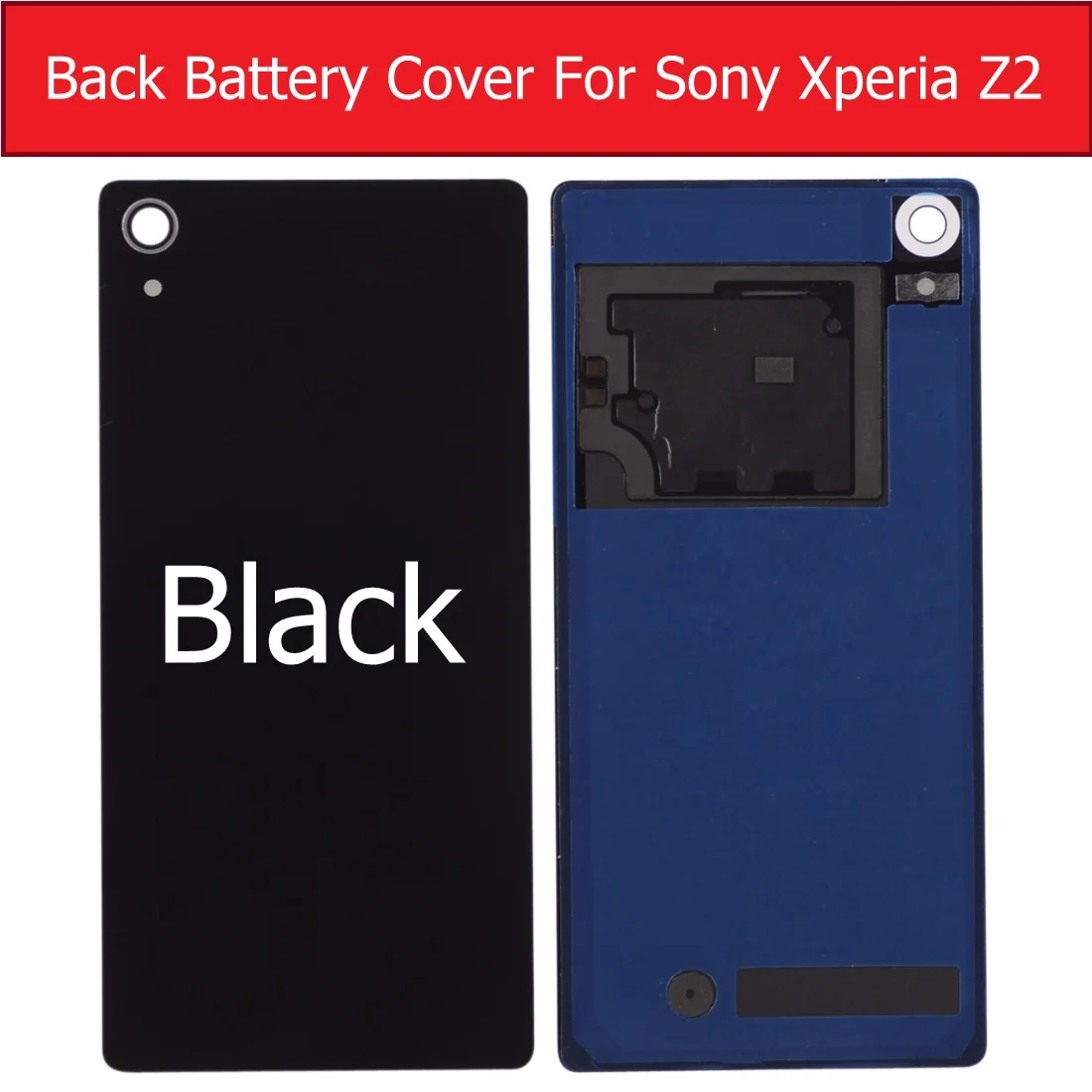 Задняя крышка аккумулятора Корпус Стекло чехол для Sony Xperia Z2 L50W L50 D6503 D6502 задняя Стекло чехол+ черно-белый и фиолетовый+ 1X пленка