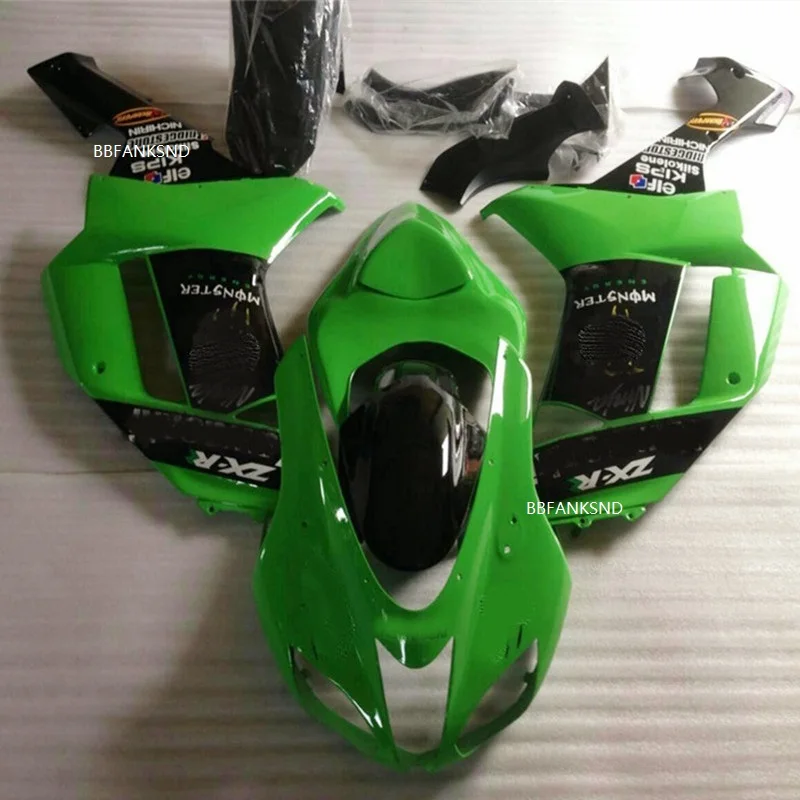 Впрыска ABS комплект обтекателей для Kawasaki NINJA ZX-6R 07-08-зеленый/черный 2007 2008 ZX6R 636 Обтекатели для мотоциклов ZX 6R 636