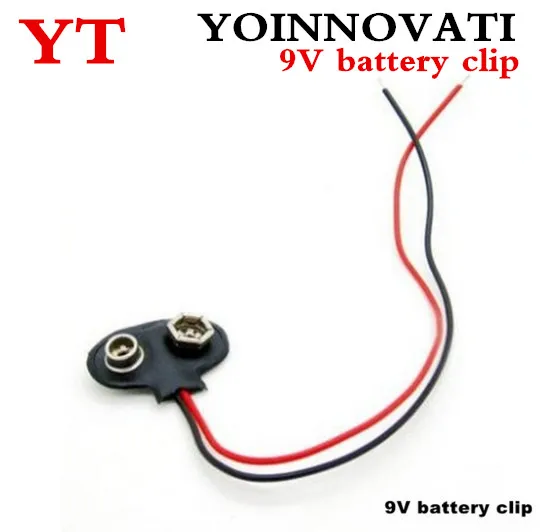 

Free shipping 100pcs 9V Battery Clasp Cross Battery Clip Holder Connectors Plug Snap T Type Lead Wire Soft Buckle Length:10CM