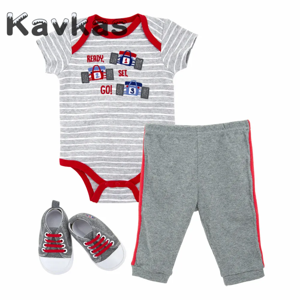TZ6091 Kavkas/боди+ шапочка+ носки, комплект одежды для маленьких девочек, летняя хлопковая одежда с короткими рукавами, костюм для маленьких мальчиков, одежда для новорожденных - Цвет: TZ6091