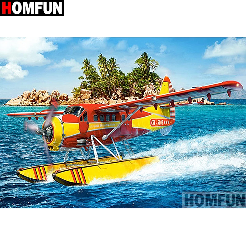 Алмазная живопись HOMFUN вышивка крестиком 5D вертолет домашний декор для