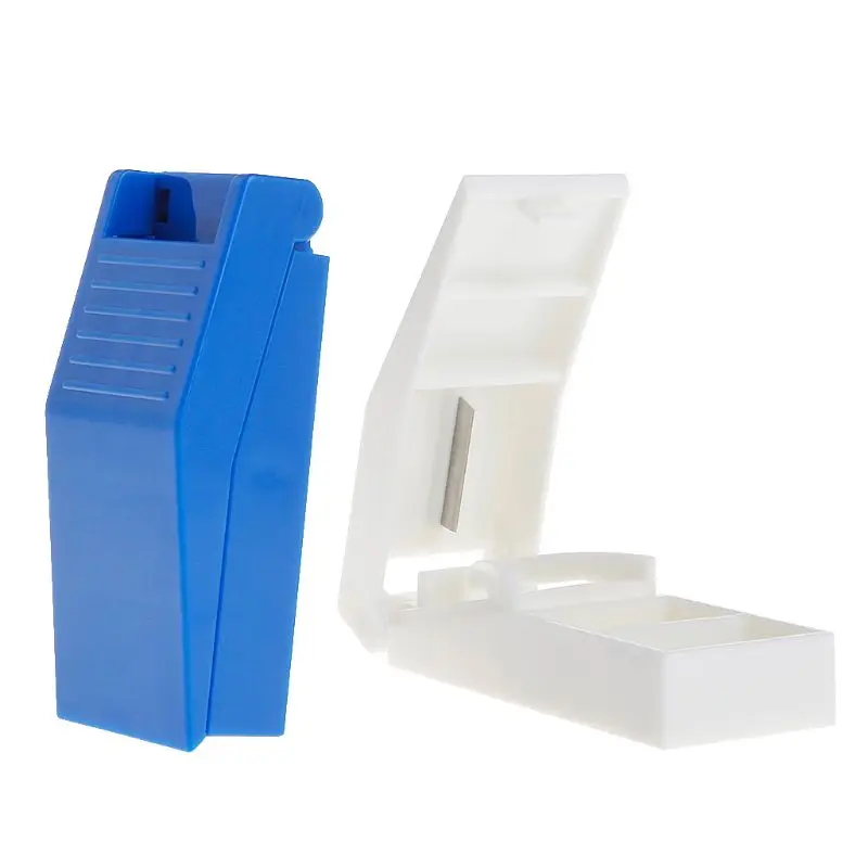 

New Pill Storage Compartment Box Case Medicine Holder Tablet Cutter Splitter