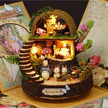 

DIY Resin Anime Cottages Music Box My Neighbor Totoro Birthday Gift Fantasy Forest Candy Cat Figurine 1 Piece Free Shipping