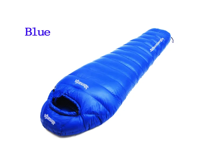 Athenaegis 400 г белый гусиный пух наполнитель может быть соединен Мумия ультра-светильник гусиный пух спальный мешок - Цвет: Blue 400g S