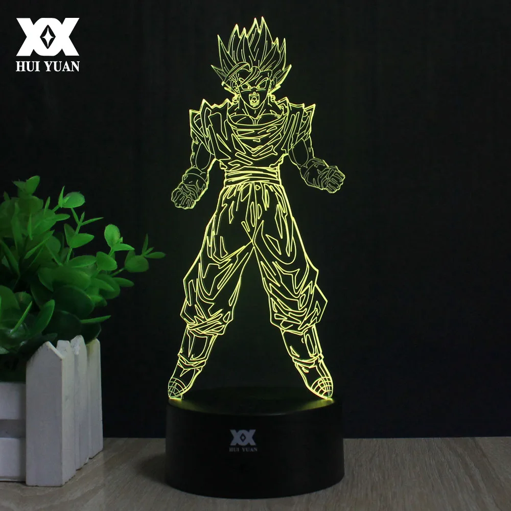 

Dragon Ball Son Goku 3D Lamp LED 7 Color Remote Control Night Light USB Novelty Decoration Table Lamp Creative Cartoon Gift