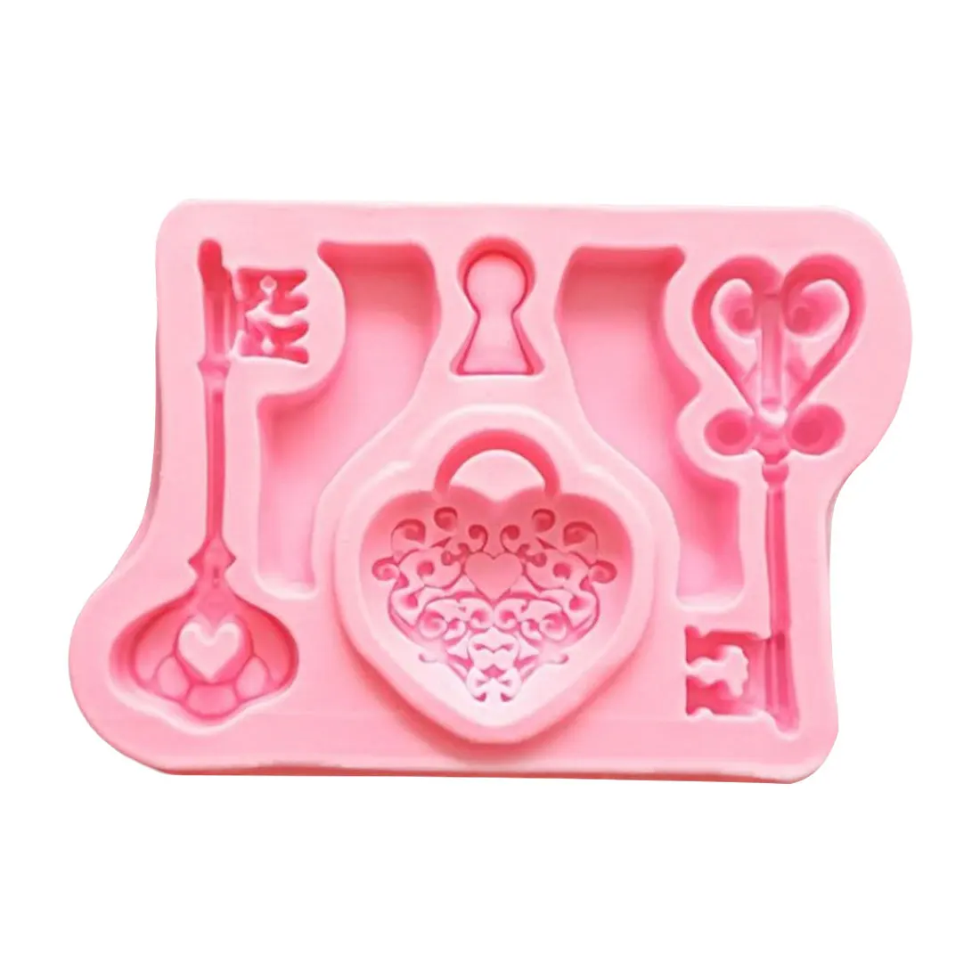 

keys Cake fondant molds chocolate silicon mold fondant Cake decoration tools Cake Tools Cake Love Lock