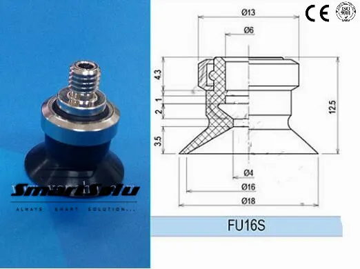 SMC типографские Инструменты Запчасти плоские круглые маленькие вакуумные Кружки 16 мм 20 шт/партия