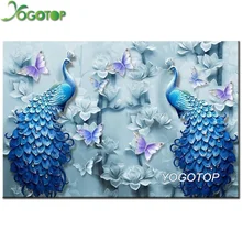 YOGOTOP 5D поделки алмазов картина Павлин любовник вышивка крестиком комплект на заказ полный квадратный дрель мозаичный Декор Бабочка QA687