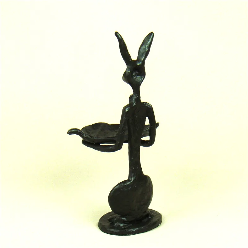 Металлическая фигурка кролика, ювелирный органайзер, стойка, декоративная статуя кролика, бизнес-держатель для карт, искусство и ремесло, орнамент, аксессуары
