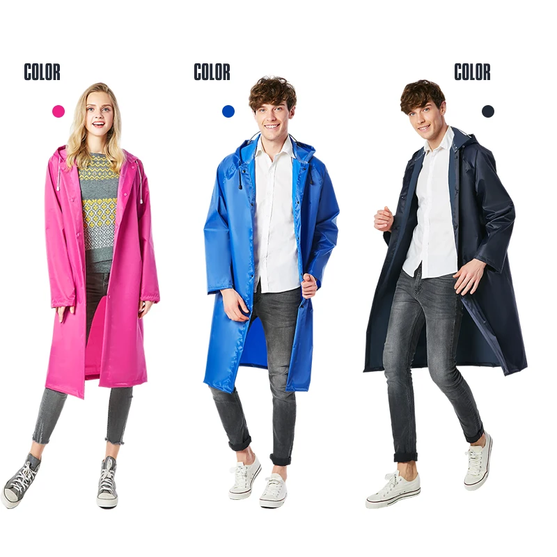 

Long Waterproof Rain Jackets Raincoat Strip Hooded Rain Poncho Outdoors Rain Coat Capa De Chuva Fashion Abrigo Mujer LZO155