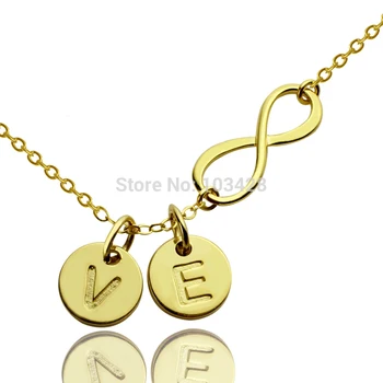 

AILIN Gold Color Infinity Name Necklace Personalized Infinity 2 Initials Necklace Forever Love Jewelry Valentine's Day Gift