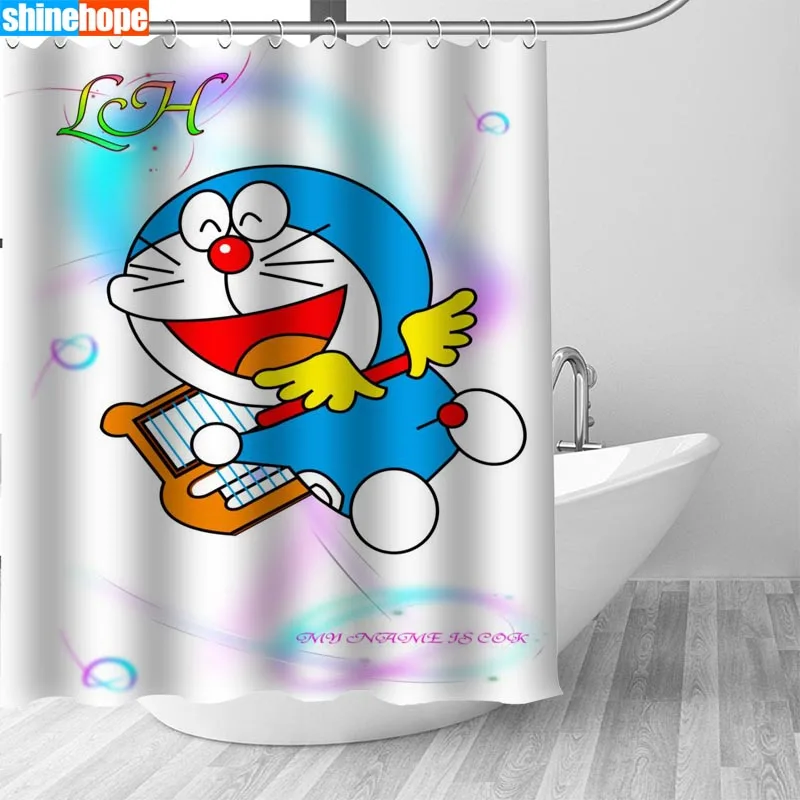 1pc Doraemon Shower Curtains For Bathroom Polyester Shower Curtain Printing Curtain Cartoon Shower Curtains Shower Curtains Aliexpress