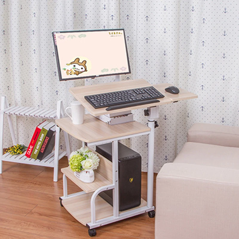 European Laptop Table Multi-functional Hanging Desktop Computer Desk Home Seamless Bedside Table Creative Rotating Laptop Desk