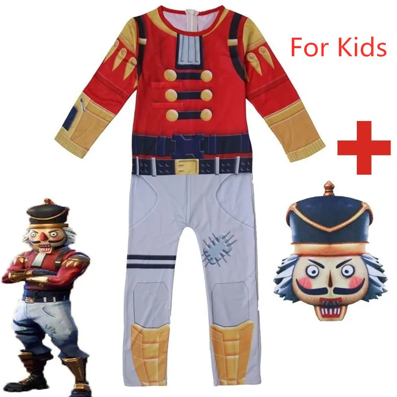 

Game Battle Royale Crackshot Skin Jumpsuit Halloween Carnaval Cosplay Costumes Character Clown For Kids Bodysuit Boys Girls suit