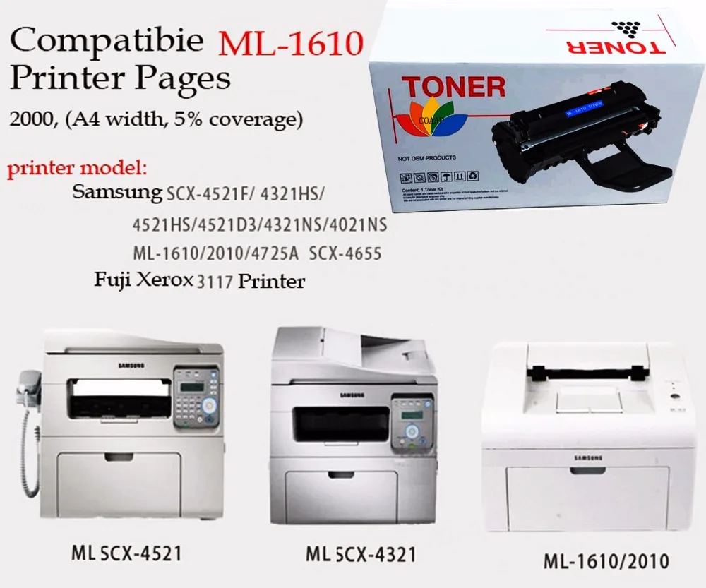 Совместимость ml1610 ml-1610 тонер-картридж для Samsung ml1615 ml1650 ml2010 ml2010p ml2010r ML2510