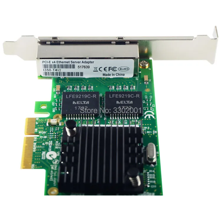 Фанми I350-T4V2 4-Порты и разъёмы Gigabit Ethernet PCI Express X4 intel I350AM4 адаптером сервера сетевой карты