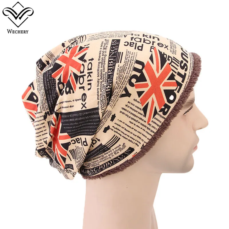Wechery Flags вязаная шапка с узором шапки мужские зимние меховые Внутри модные с буквенным принтом шляпа Enland Стиль Оранжевый Зеленый Красный