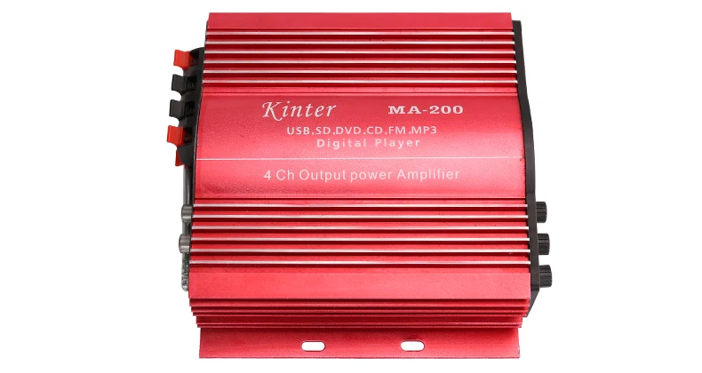 Kinter MA-200 аудио усилитель 4 канала hifi стерео звук DC12V Автомобильные усилители с FM радио, sd, usb вход DC 12 В адаптер питания