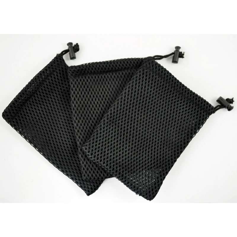 

SODIAL(R) Cell Phone Nylon Mesh Drawstring Pouch Bags 3 Pcs-Black #8