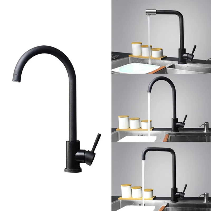 

2018 New Stainless Steel Hot and Cold Dishes Pots Taps Paint Spray Color Kitchen Universal Rotary Sink