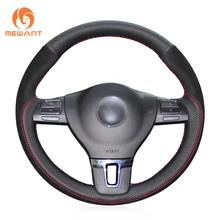 MEWANT черный кожаный черный замшевый чехол на руль для Volkswagen VW Gol Tiguan Passat B7 Passat CC Touran Jetta Mk6