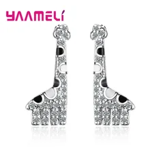 Прекрасный подарок для дочери девочек Полный кубический циркон проложили Жираф серьги гвоздики новейшие 925 пробы серебряные женские модные ювелирные изделия