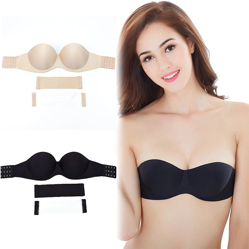 

LNRRABC 1PC New Hot Sale Complexion Push Up Strapless Wire Free Invisible Back Closure Seamless One Piece Sexy Female Bras