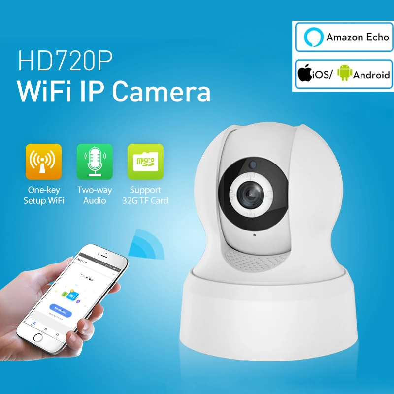 HD 720 p wifi ip камера беспроводная сетевая наблюдения умный дом совместимая с AlexaEcho и