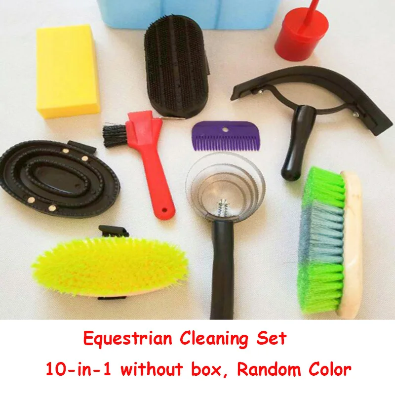

10-in-1 Horse Cleanning Tools Equestrian Equipment Riding Set Saddleries Grooming Kit Cavalo Paardensport Caballo Cheval