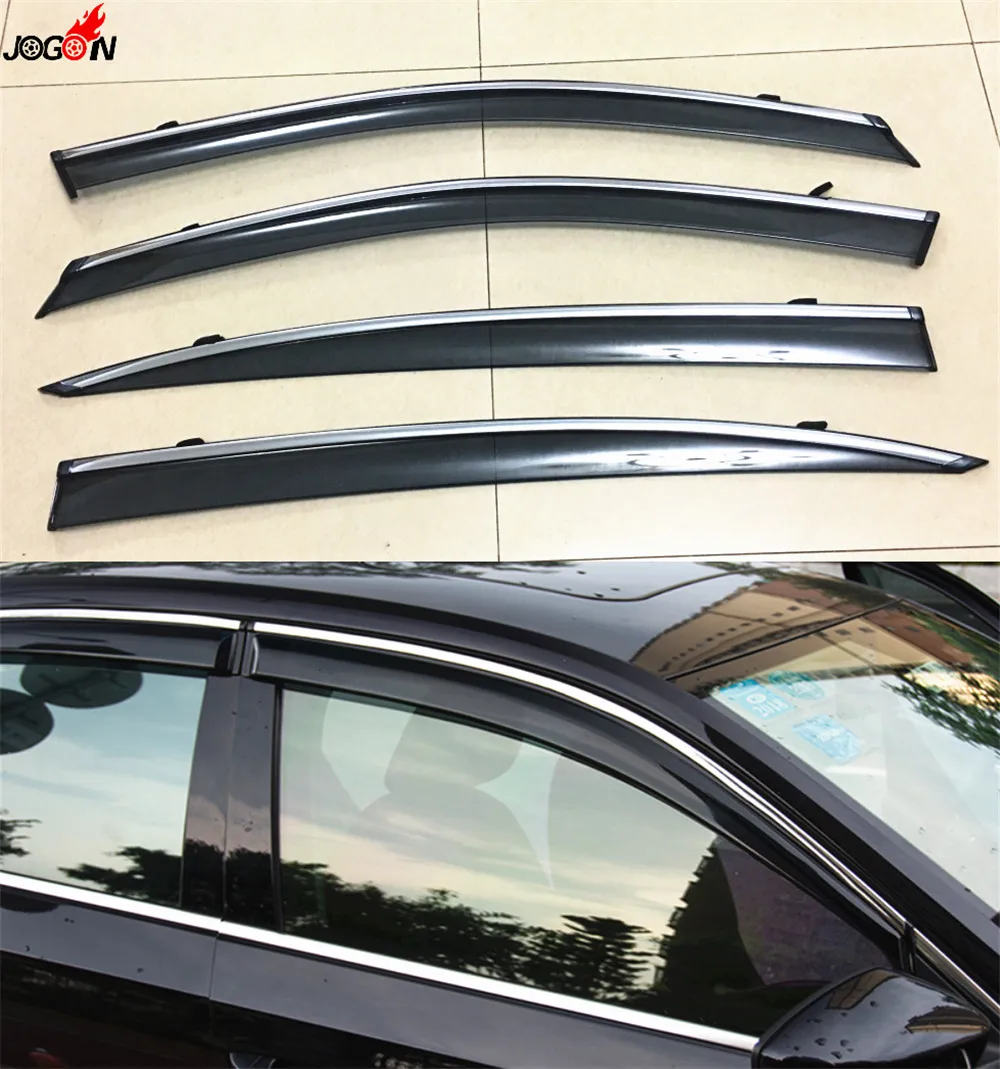 Smoke Sun Rain Visor Window Deflector Weather Shield Guard Shade For VW