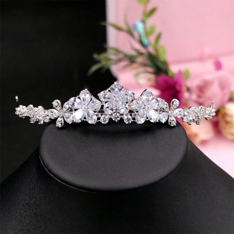 

Luxury Bridal Headdress Zircon Crown Wedding Bridal Hair Accessories Rhinestone Pageant Prom Crystal Crown Jewelry Hairband