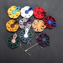 Пользовательские синие Ленточные брошки с цветами, сувенир для свадебной вечеринки, женские мужские Броши с лацканами DHL FedEx LX4804