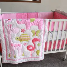 Промо-акция! Комплект постельного белья из хлопка с вышивкой для малышей, 7 шт., белье для детской кроватки, комплект детской кроватки, включает в себя(4 бампера+ одеяло+ покрывало+ юбка для кровати