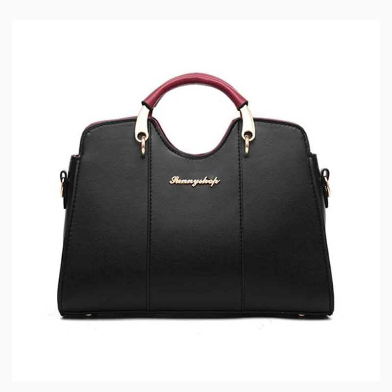 Женская сумка, винтажная сумка, Повседневная сумка, модная женская сумка-мессенджер, на плечо, с верхней ручкой, кошелек, кожаный, новинка, черный цвет