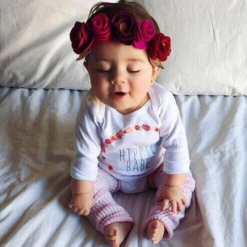 1 предмет, милая детская Цветочная Корона повязка на голову для новорожденных вечерние косули тиара с цветочными элементами Головные уборы Детские аксессуары, ленты для волос