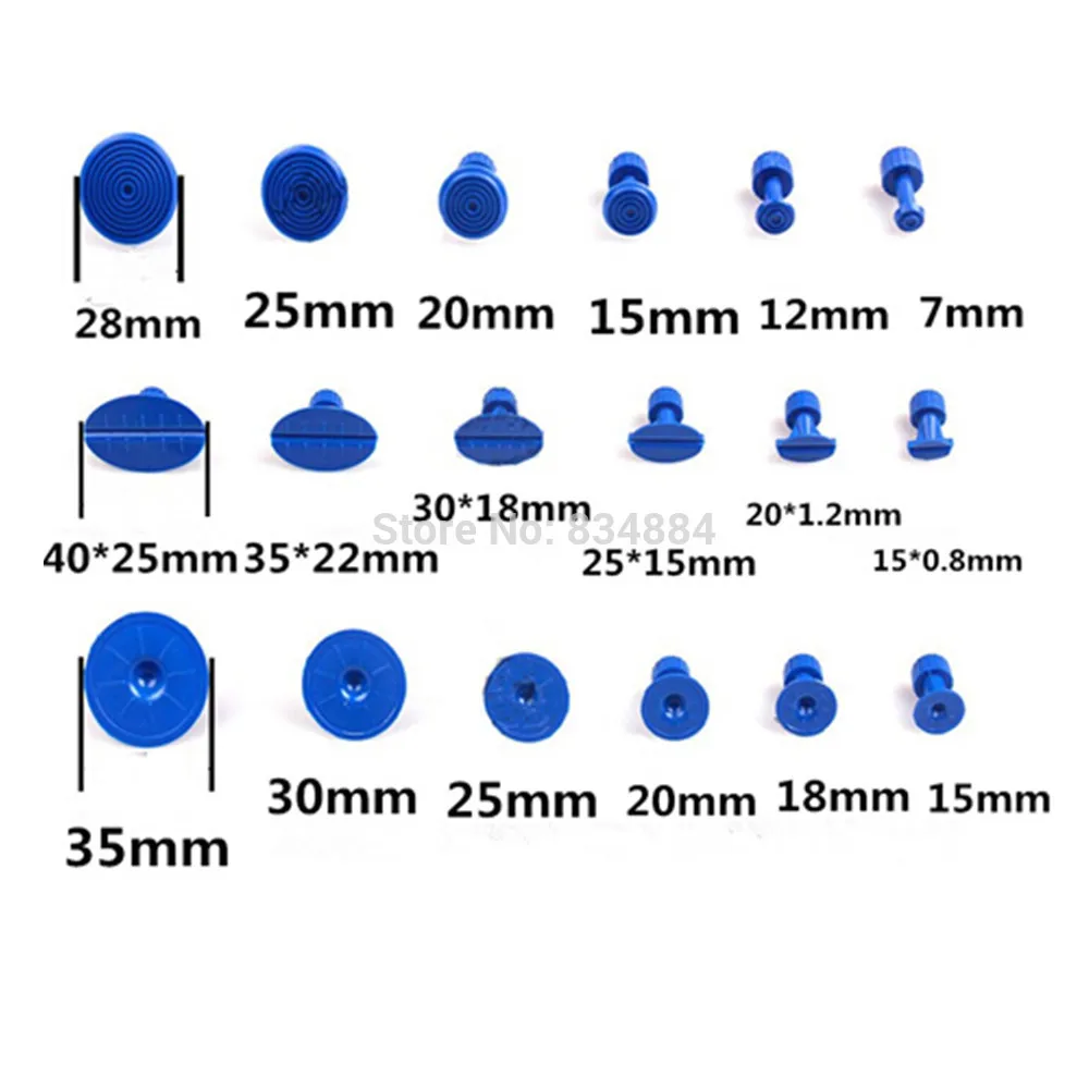 52 шт. PDR клейкие насадки для правки вмятин кузова вкладки вмятин Съемник разный размер для всех автомобильных вмятин удаление безболезненный вмятин Ремонт для слайдов инструменты