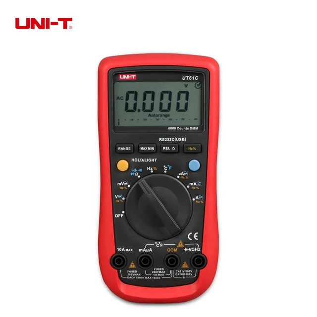 UNI-T ut61c ЖК-дисплей Цифровой мультиметр ut-61c AC DC реле метр