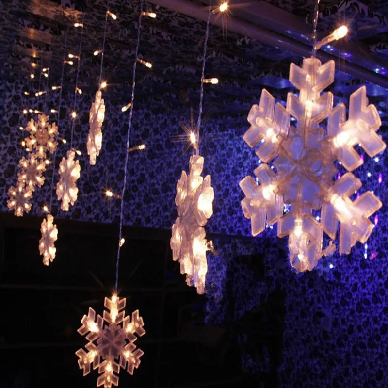

Fairy 3x0.75m 132 leds Pendant LED Snowflake Curtain String Light New Year Christmas Decoration Wedding Party lamp chandelier