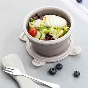 

Silicone Foldable Lunch Boxes Portable Folding Food Storage Containers Outdoor tableware 1pcs