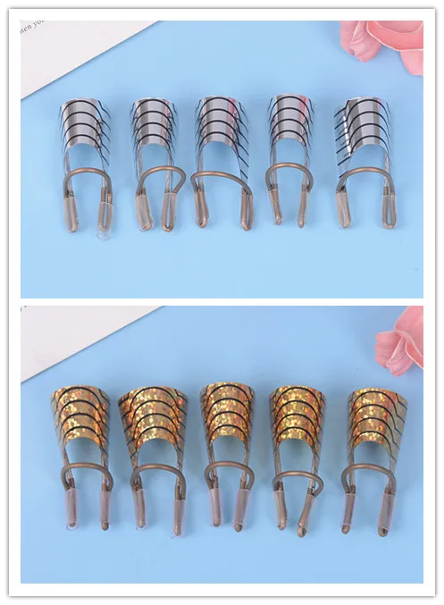 5pcs/set Aluminum Nail Art Tray Nail Form Nail UV Gel Extension Adjustable Manicure Tool Manicure Silver Gold Color