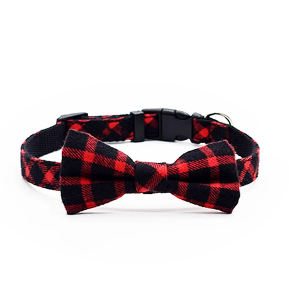 

Fashion Plaid Dog Collar With Bowtie Puppy Adjustable Bowknot Collars For Small Medium Dogs Cats Chihuahua Christmas Gift