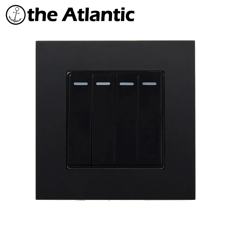 Wall Switch 1 2 3 4 Gang Rocker Lamp Light Switch On / Off Wall Switch PC Black Plastic Panel Interruptor 110-250V 16A