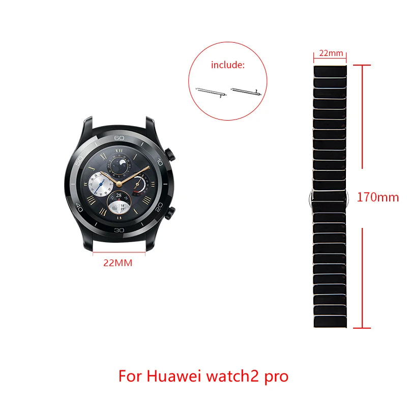 Для huawei watch 2 pro керамический ремешок, совместимый с шириной ремешка 22 мм, часы с откидной пряжкой, регулируемый размер, huawei watch 2 pro ремешок