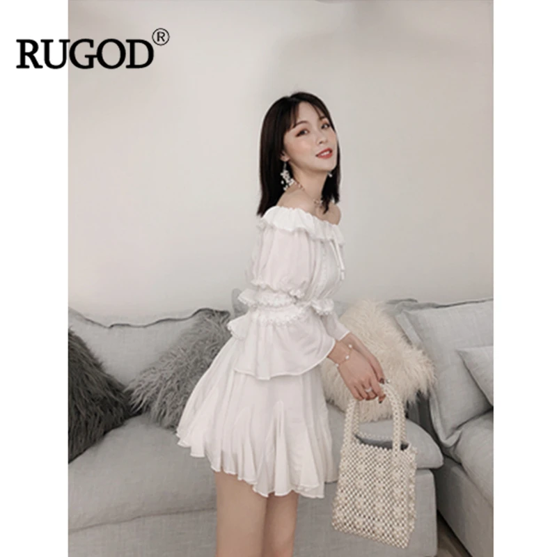 RUGOD женский новый летний комплект из двух предметов блузка и юбка с вырезом