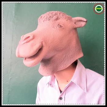 

Free shipping Camel Mask Animal Halloween Masquerade Mask for Party Full Overhead Theater Prop Novelty Natural Latex mask