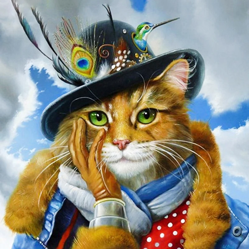 

5D Diy Diamond Painting Cross Stitch Cat Animals Full Square Diamond Embroidery Rinestones Painting Diamond Mosaic Home Decor