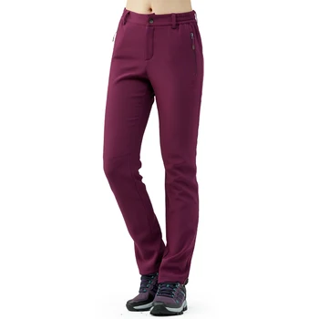 

TECTOP Autumn Winter Outdoor Women Softshell Hiking Pants Windproof Thermal Female waterproof Breathable Fleece Camping Trousers